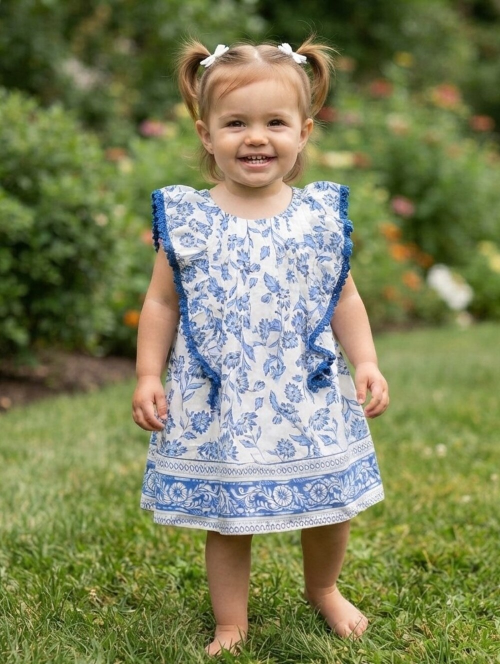 Cupcakes & Cashmere 18M Blue and White Floral Dress